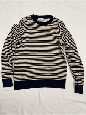 Goodfellow & Co Navy and Cream Striped Crewneck Sweater